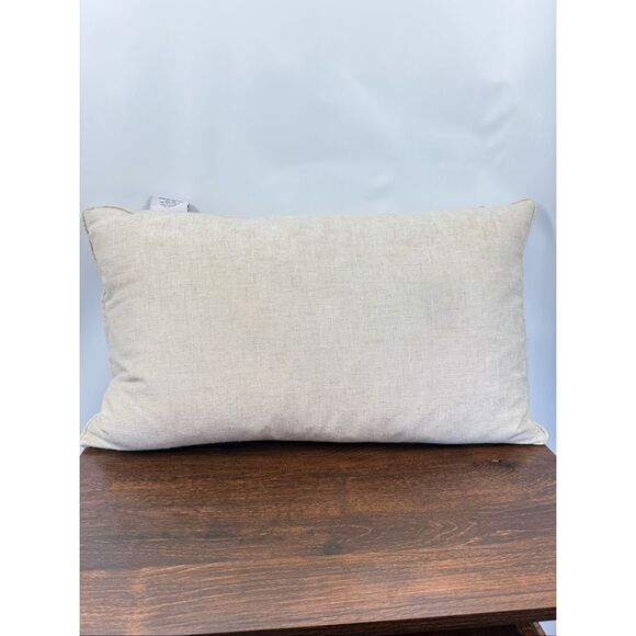 Bella Lux Fine Linens embroidered feather rectangle pillow 14x23' - Picture 7 of 7